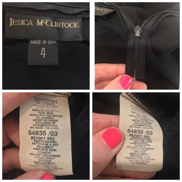 Jessica McClintock Vintage Black Mermaid Gown - Picture 14 of 16